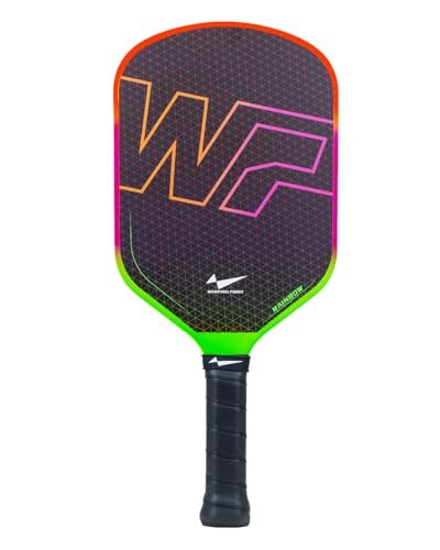 Warping Point Rainbow Pickleball Paddle, T700 Raw Carbon...