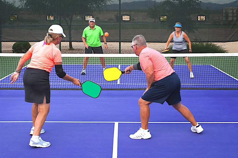 Old People Playing Pickleball