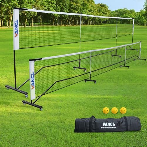 VANCL Deluxe Heavy Duty Pickleball Net with Wheels, 22...