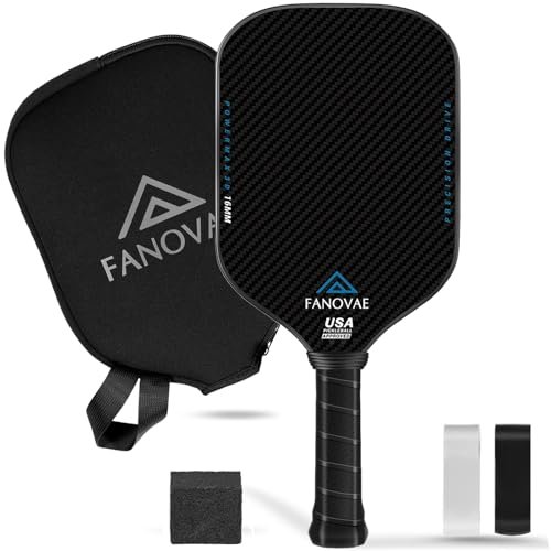 Fanovae Carbon Fiber Pickleball Paddle, 3K Raw Carbon Fiber...