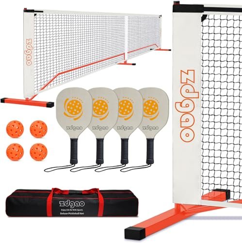 Zdgao Portable Pickleball Net Set with Paddles Set of 4,...