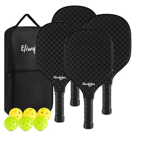 Eliwdshen Pickleball Paddles-Set of 4 Rackets with 4...