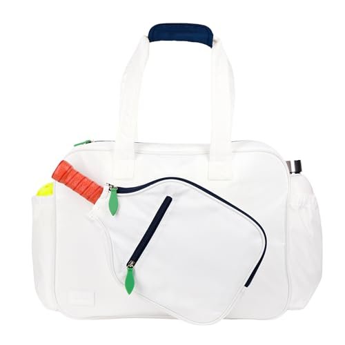 Ame & Lulu Pickleball Tote (White/Navy/Green)