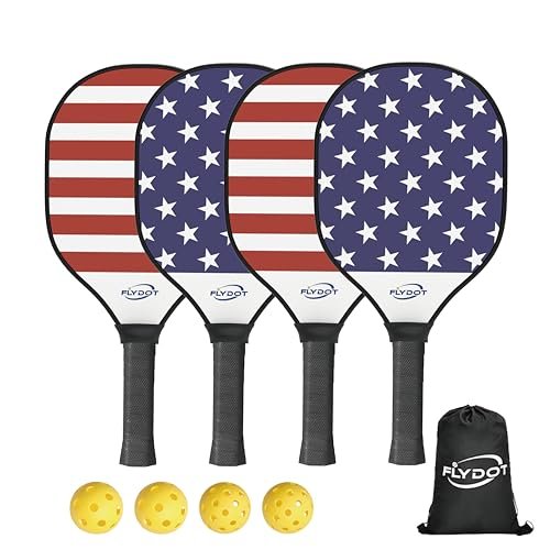 Paddles Pickleball Set of 4 Paddles Blue&Red, 4...