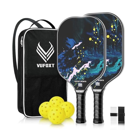 Pickleball Paddles Set of 2, USAPA Approved 99.99% Carbon...