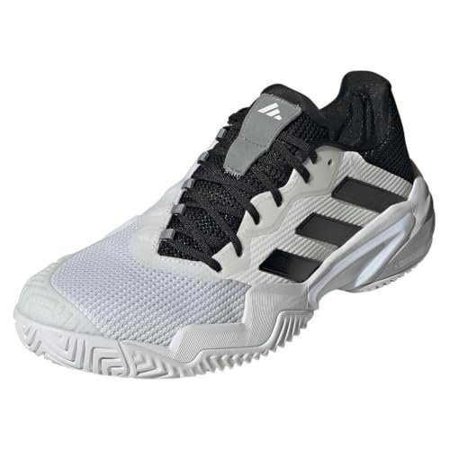 adidas Men's Barricade 13 Tennis Sneaker, White/Black/Grey,...