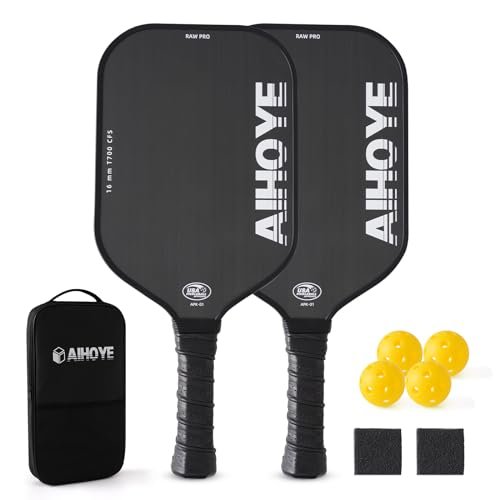 Aihoye PRO Pickleball Paddles- Raw T700 Carbon Fiber...