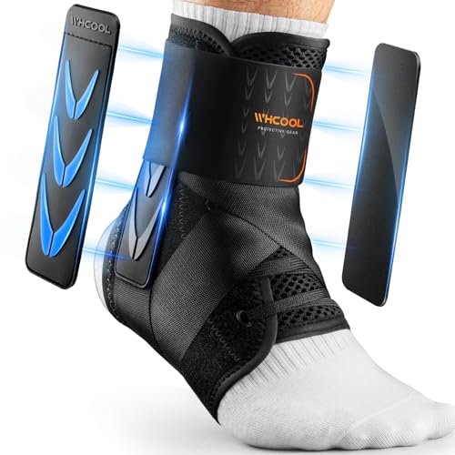 WHCOOL Slim-Fit Ankle Brace for Sprained Ankle, Velcro Lace...