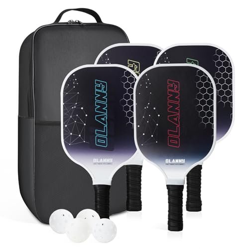 OLANNY Pickleball Paddles - Premium Rackets Face & Polymer...