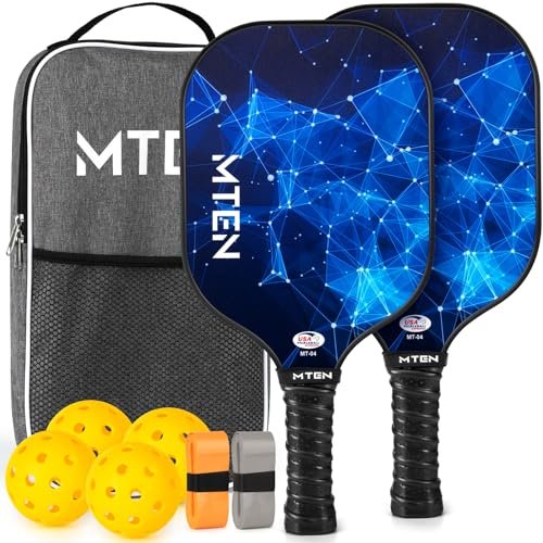 Pickleball Paddles Set of 2, USAPA Approved Fiberglass...