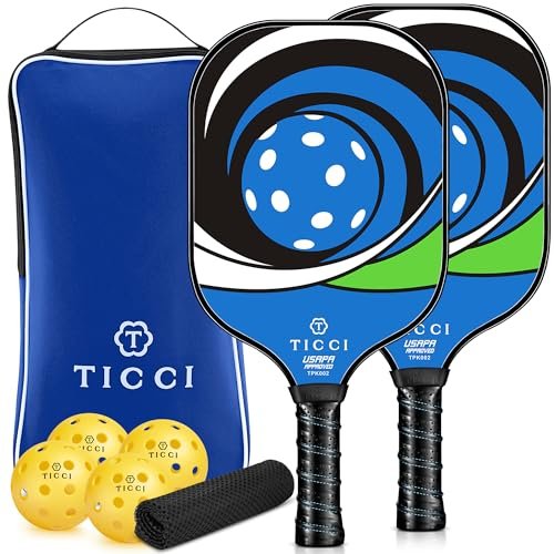 Pickleball Paddles Set of 2, USAPA Approved Fiberglass...