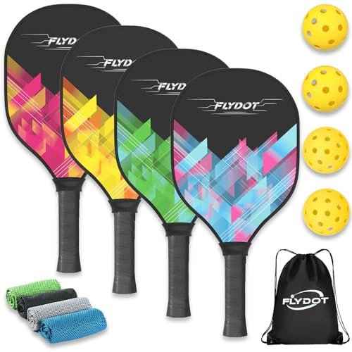 Pickleball Paddles Set of 4,USAPA Approved,4 Indoor&Outdoor...