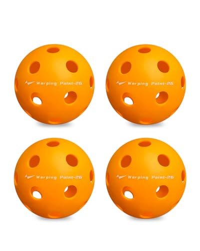 Warping Point Indoor Pickleball Balls, 4 Pack 26 Holes...