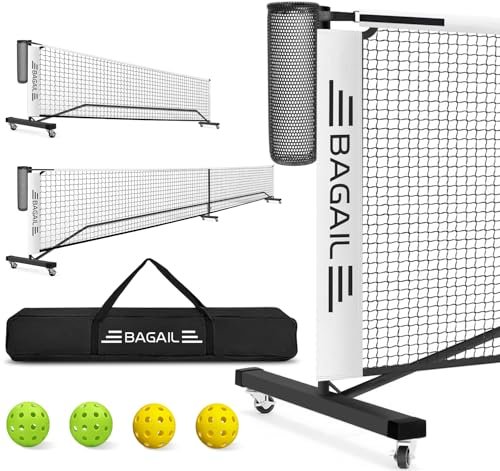 BAGAIL Portable Pickleball Net Set with Wheels, 22 FT...