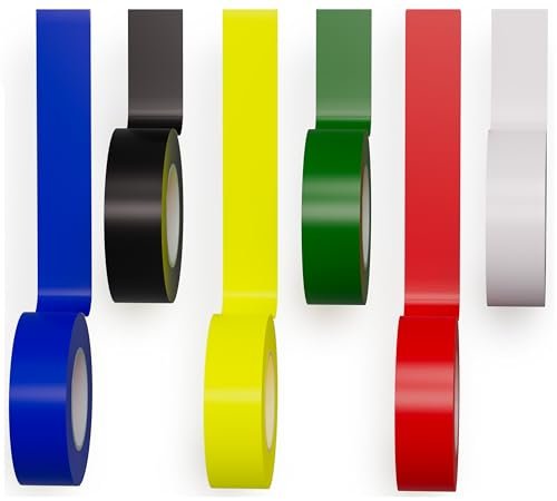 D-NYX 6 Pack Color Vinyl Electrical Tape, Waterproof Flame...