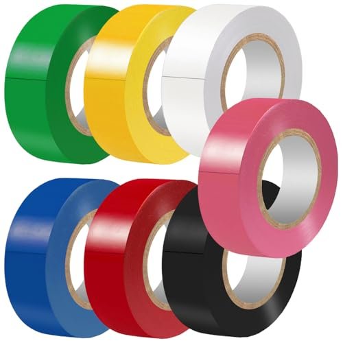 LYLTECH Electrical Tape Colors 7 Rolls 3/4-Inch by 30...