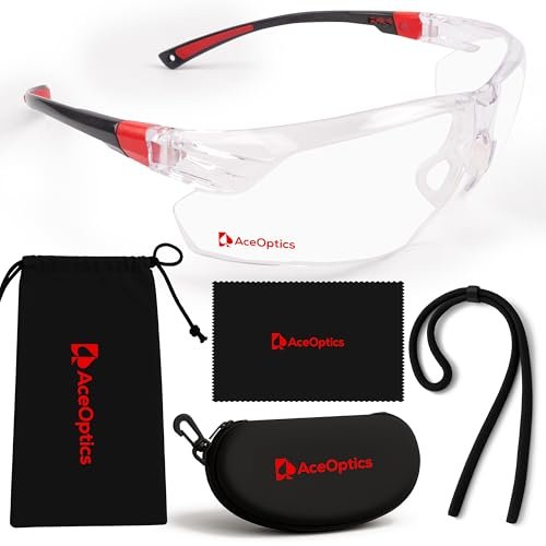 Aceoptics ANSI Z87 Safety Glasses for Men – Black &...
