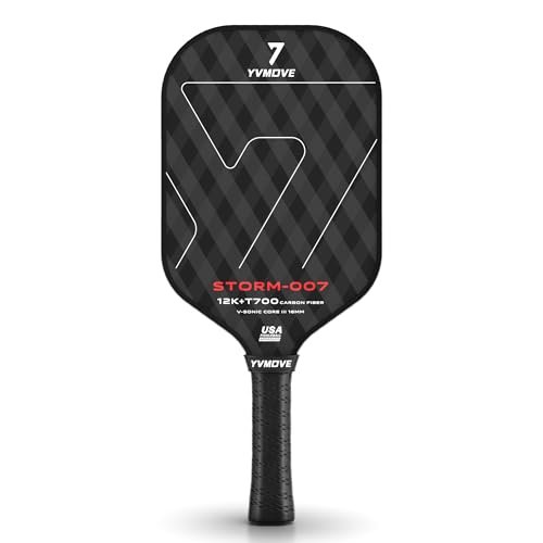 YVmove Pickleball Paddle with T700 Raw Carbon Fiber Surface...