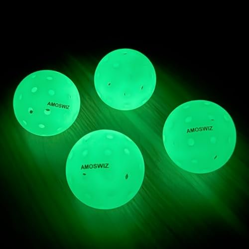 Amoswiz Glow in The Dark Pickleball Balls, Upgraded...
