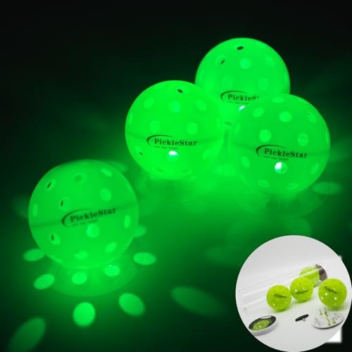 PickleStar LED Light Up Pickleball Balls, Glow in The...