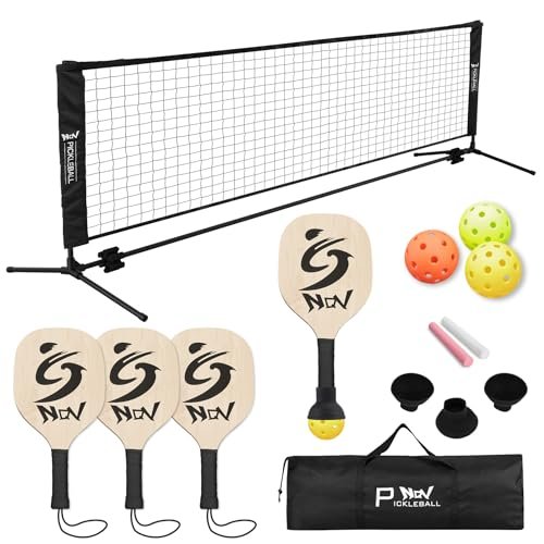 NQV Pickleball Set with Net,10FT Half Court Size Pickleball...