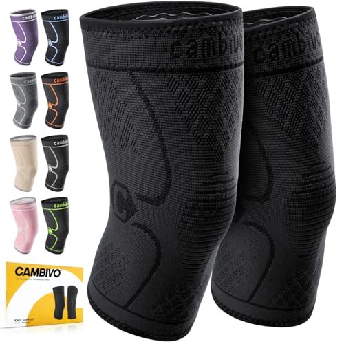 CAMBIVO 2 Pack Knee Braces for Knee Pain, Knee...