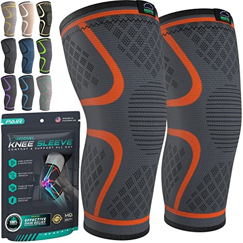 Modvel Compression Knee Brace for Women & Men, 2-Pack...