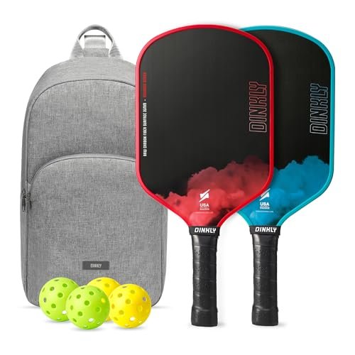 Dinkly Raw Carbon Pickleball Paddles Set of 2, T700...