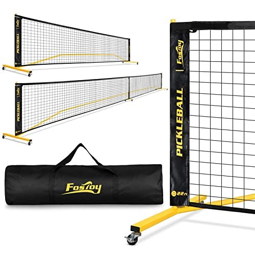Fostoy Portable Pickleball Net with Wheels, Regulation Size...