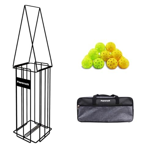Poweruck Pickleball Tennis Ball Hopper Set with 20 Outdoor...