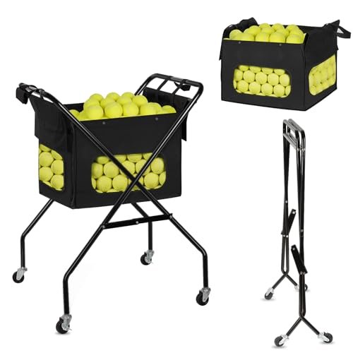 Exttlliy Pickleball Tennis Ball Hopper Tennis Basket...