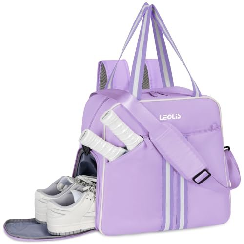 Pickleball Bag - Purple Pickle Ball Tote Backpack with...