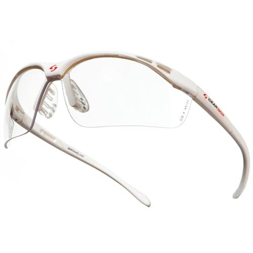 Gearbox Slim Fit White Frame Eyewear with Hard Case,...
