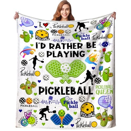 Pickleball Blanket Pickleball Gifts for Women Men Soft Cozy...