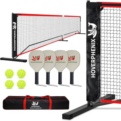 Hoverphenix Pickleball Set with Net for Driveway, Portable...