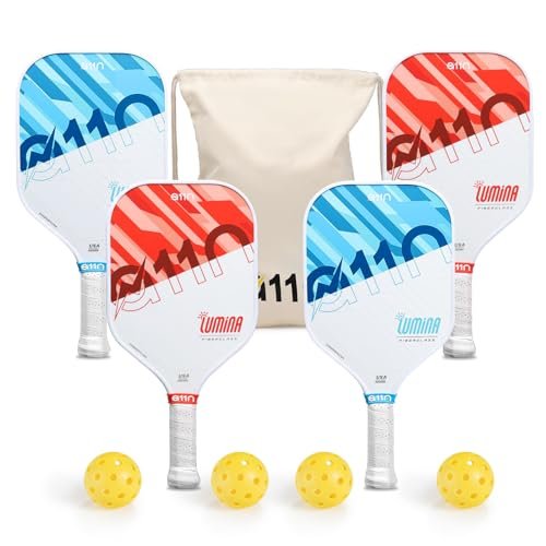 A11N Pickleball Paddles Set of 4 Fiberglass Surface Rackets...