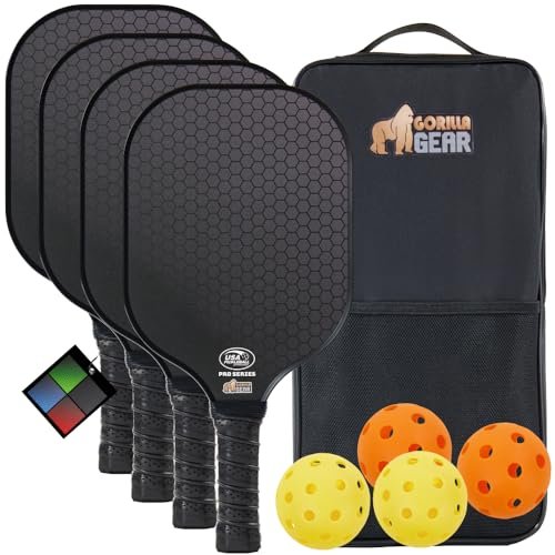 Gorilla Gear USAPA Approved Pickleball Paddles Set of 4,...