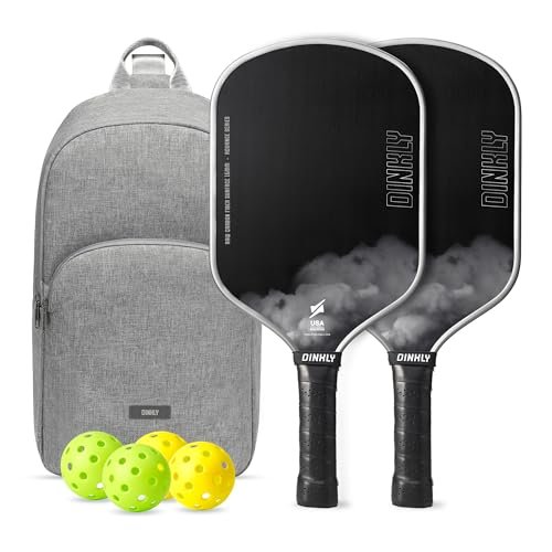Dinkly Raw Carbon Pickleball Paddles Set of 2, T700...