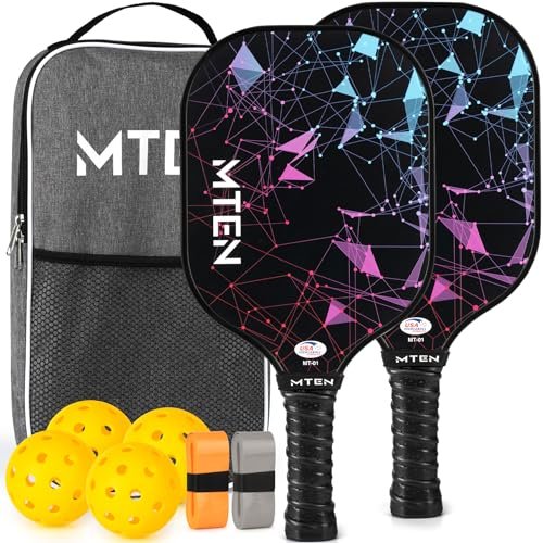 Pickleball Paddles Set of 2, USAPA Approved Fiberglass...