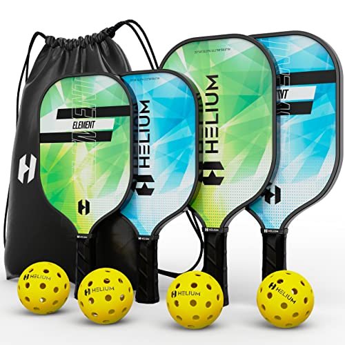 Helium Element Pickleball Family 4-Pack - 2 Child-Size &...