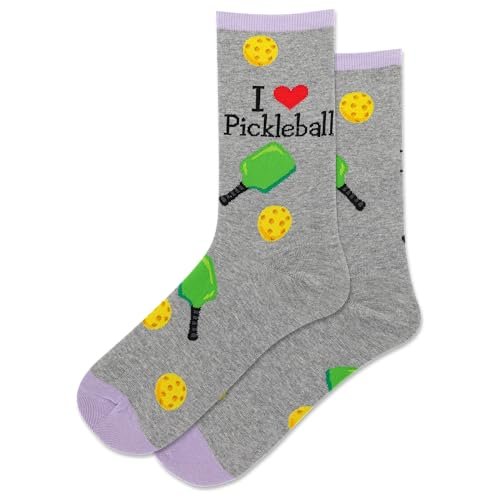 Hot Sox Women's Pickleball Crew Socks 1 Pair Pack, Gray...