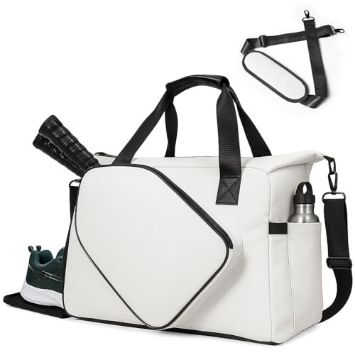 Pickleball Tote Bag with Shoe Compartment and Paddle...