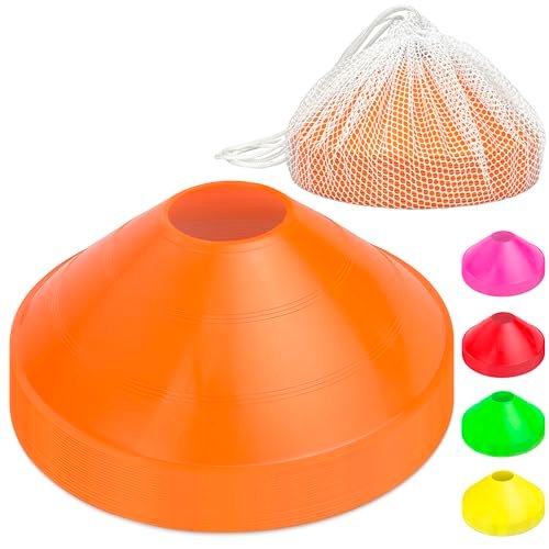 GoSports Agility Training Sport Cone 20 Pack with Tote...