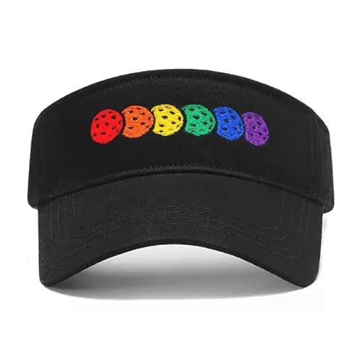 Rainbow Pickleball Embroidered Adjustable Pickleball Visor,...