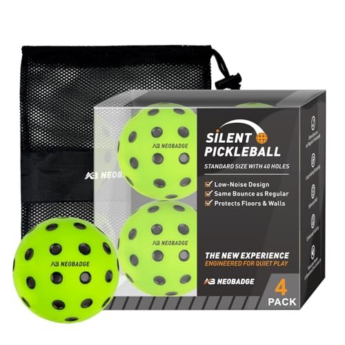 Neobadge Silent Foam Pickleball Balls - Quiet Practice for...