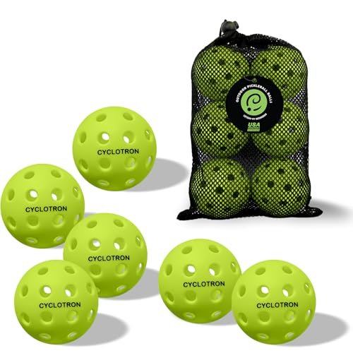 cyclotron 6-Pack Premium Pickleball Balls - USAP Approved,...