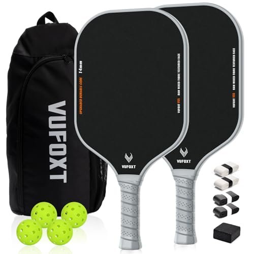Pickleball Paddles Set of 2, Lightweight Raw Carbon and...