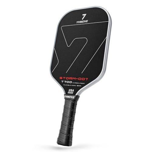 YVmove Pickleball Paddle with T700 Raw Carbon Fiber Surface...