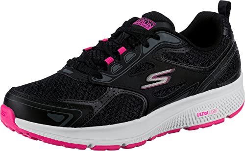 Skechers womens Consistent Sneaker, Black/Pink, 7.5 US