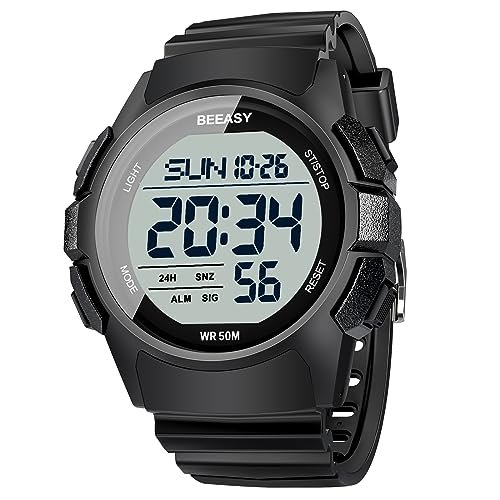 Beeasy Men Digital Sports Watch,Waterproof Watch with...